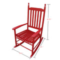 Wooden Porch Rocker Chair Rose Red Rose Red Solid Wood