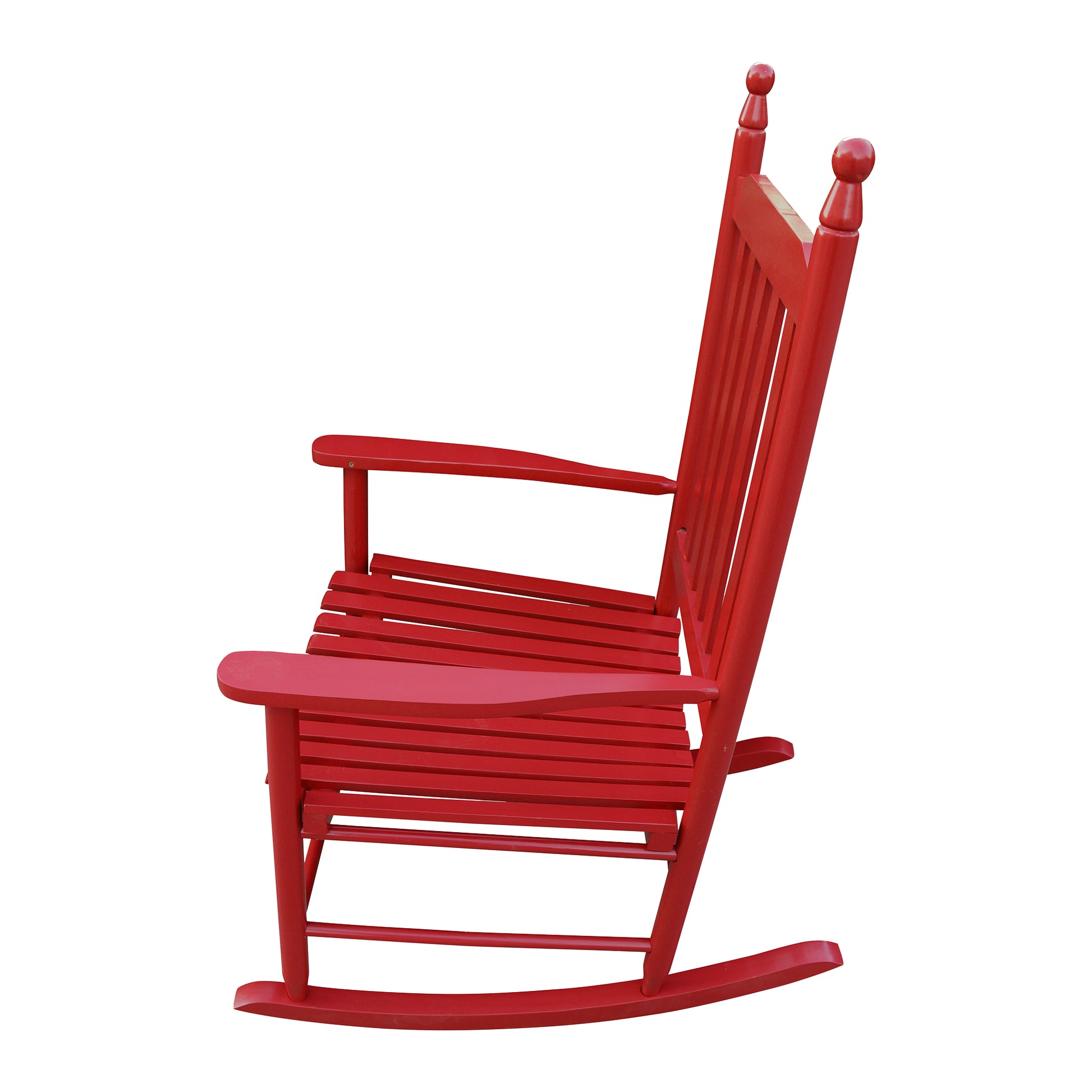 Wooden Porch Rocker Chair Rose Red Rose Red Solid Wood