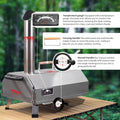 Semi Automatic Silver 12 Outdoor Pizza Oven Portable Wood Fired Pizza Oven Outdoor Cooking Pizza Maker Portable Pizza Oven For Authentic Stone Baked Pizzas Silver Garden & Outdoor American Design Stainless Steel Stainless Steel