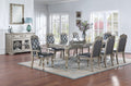 Formal 1Pc Dining Table W 2X Leaves Only Silver Grey Finish Antique Design Rubberwood Large Family Dining Room Furniture Silver Grey Gray Dining Room Antique,Traditional Rubberwood Rectangular Kitchen & Dining Tables Rubber Wood