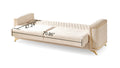 Luna Modern Style Sofa In Ivory Ivory Velvet Wood Primary Living Space Contemporary,Modern Upholstered Wood