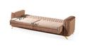 Luna Modern Style Sleeper Sofa Made With Wood In Copper Color Copper Wood Primary Living Space Firm Tight Back Contemporary,Modern Upholstered Wood 3 Seat