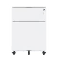 2 Drawer Mobile File Cabinet With Lock Steel File Cabinet For Legal Letter A4 F4 Size, Fully Assembled Except For Wheels, Home Office Design, White Mobile File Cabinets 1 2 Drawers Powder Coated White Office Mobile Steel