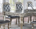 Formal 1Pc Dining Table W 2X Leaves Only Silver Grey Finish Antique Design Rubberwood Large Family Dining Room Furniture Silver Grey Gray Dining Room Antique,Traditional Rubberwood Rectangular Kitchen & Dining Tables Rubber Wood