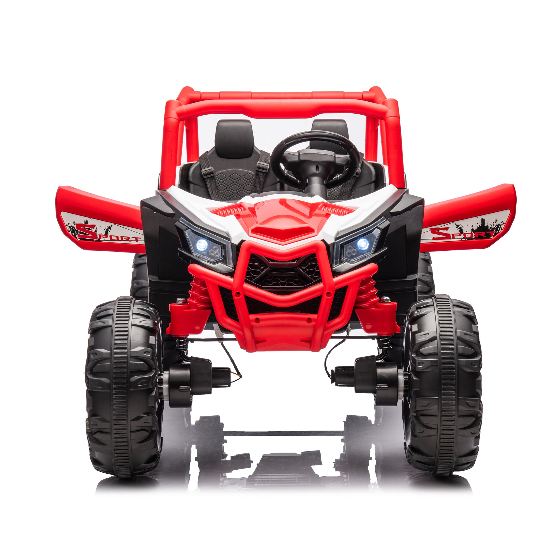 24V Ride On Xxl Utv Car For Kid,2Seater With Two Safety Belts, Side By Side 4X4 Ride On Off Road Truck With Parent Remote Control, Battery Powered Electric Car W High Low Speed, Two Safety Belts.