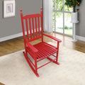 Wooden Porch Rocker Chair Rose Red Rose Red Solid Wood