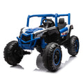 24V Ride On Xxl Utv Car For Kid,2Seater With Two Safety Belts, Side By Side 4X4 Ride On Off Road Truck With Parent Remote Control, Battery Powered Electric Car W High Low Speed, Two Safety Belts. Blue Polyethylene