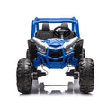 24V Ride On Xxl Utv Car For Kid,2Seater With Two Safety Belts, Side By Side 4X4 Ride On Off Road Truck With Parent Remote Control, Battery Powered Electric Car W High Low Speed, Two Safety Belts. Blue Polyethylene