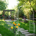 Metal Garden Arch W55'' X H94.5'' Garden Arbor Trellis Climbing Plants Support Rose Arch Outdoor Arch Cream White Cream White Iron