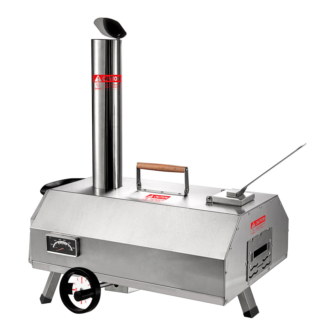 Semi Automatic Silver 12 Outdoor Pizza Oven Portable Wood Fired Pizza Oven Outdoor Cooking Pizza Maker Portable Pizza Oven For Authentic Stone Baked Pizzas Silver Garden & Outdoor American Design Stainless Steel Stainless Steel