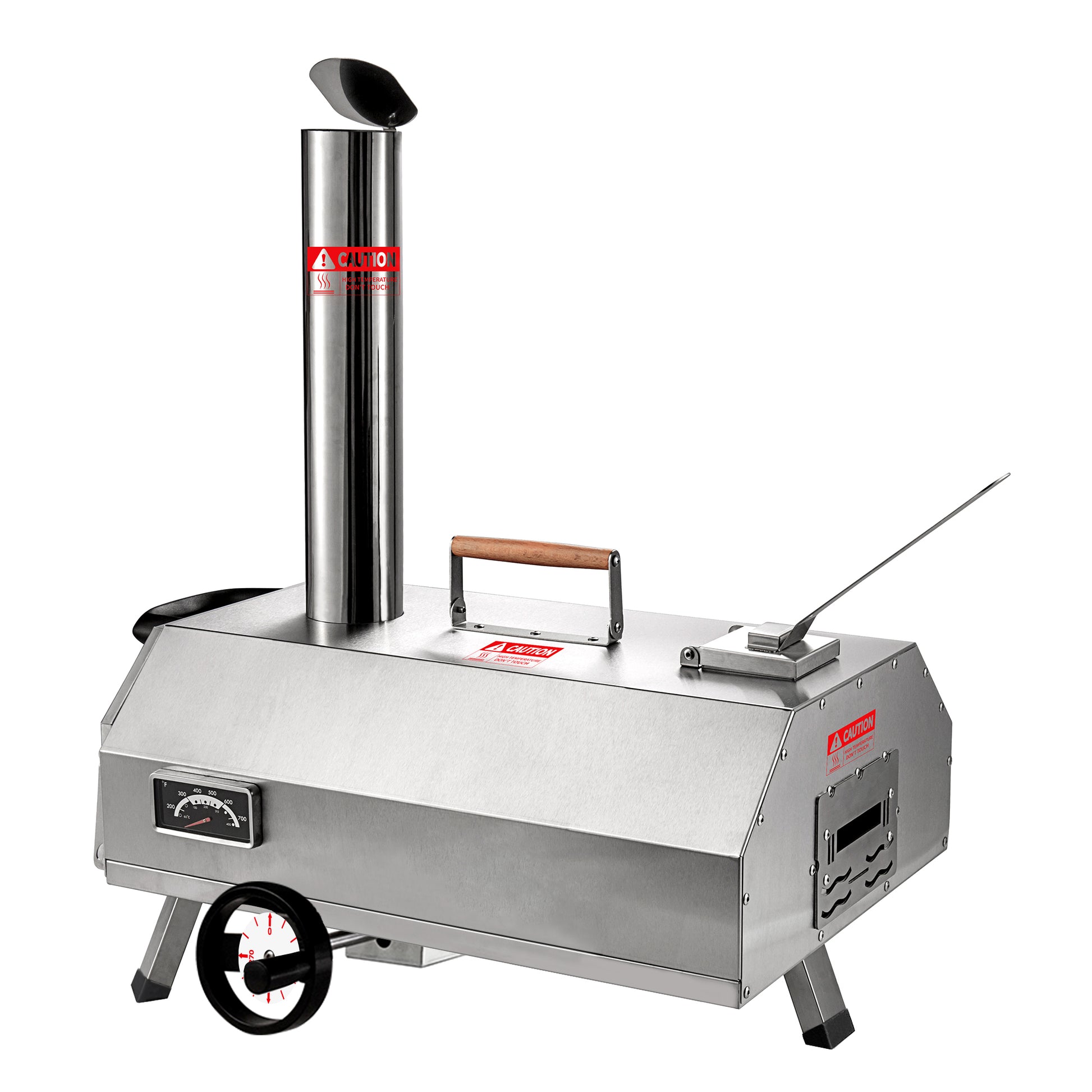 Semi Automatic Silver 12 Outdoor Pizza Oven Portable Wood Fired Pizza Oven Outdoor Cooking Pizza Maker Portable Pizza Oven For Authentic Stone Baked Pizzas Silver Garden & Outdoor American Design Stainless Steel Stainless Steel