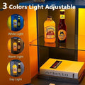 Bedside Tables With Led Farmhouse Gray Nightstand Tables With Glass Shelves Led End Table For Living Room Yellow & Blue Blue Yellow Bedroom Open Storage American Design,American Traditional,Art Deco,Casual,Classic Rosewood Easy Assembly Glass Engineered