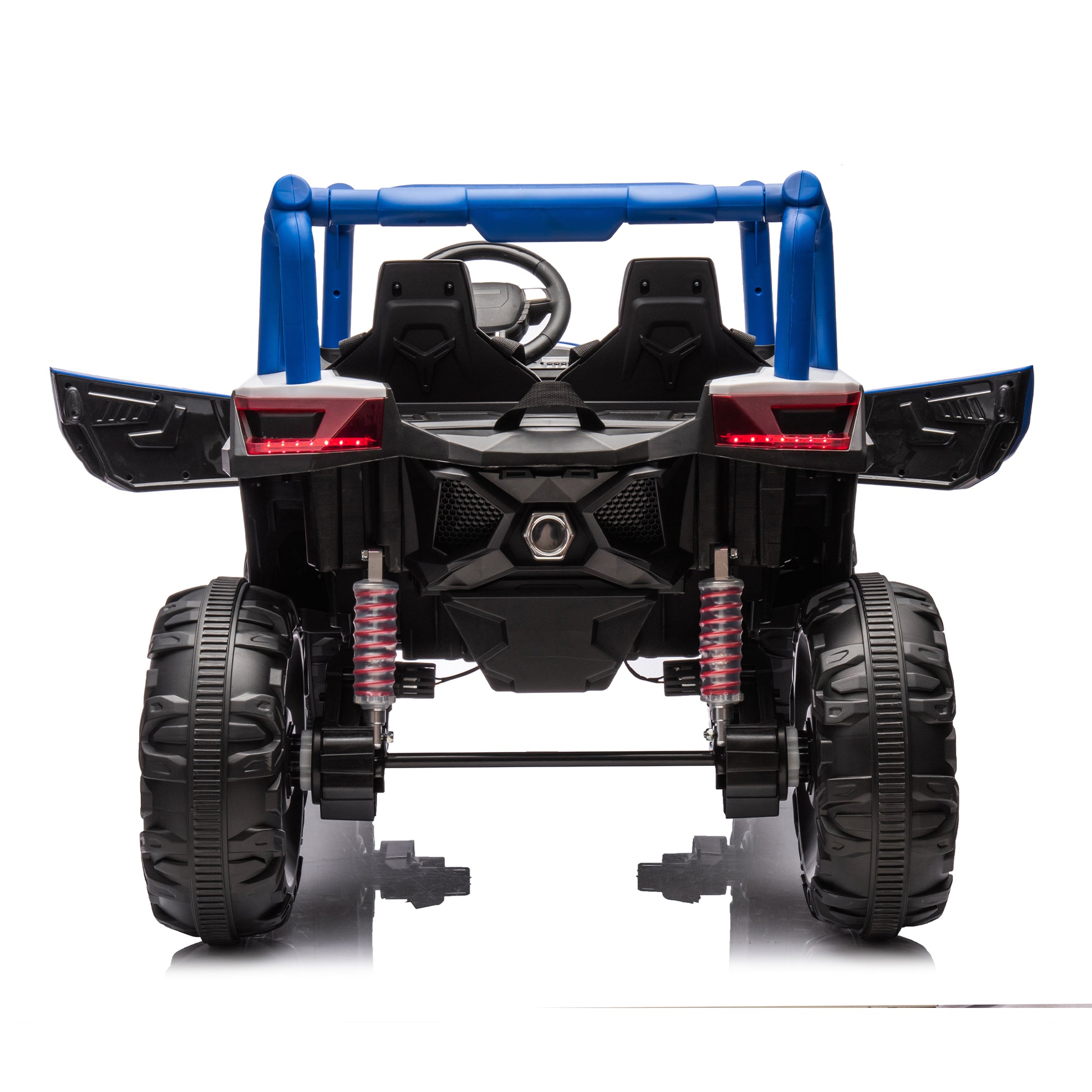 24V Ride On Xxl Utv Car For Kid,2Seater With Two Safety Belts, Side By Side 4X4 Ride On Off Road Truck With Parent Remote Control, Battery Powered Electric Car W High Low Speed, Two Safety Belts. Blue Polyethylene