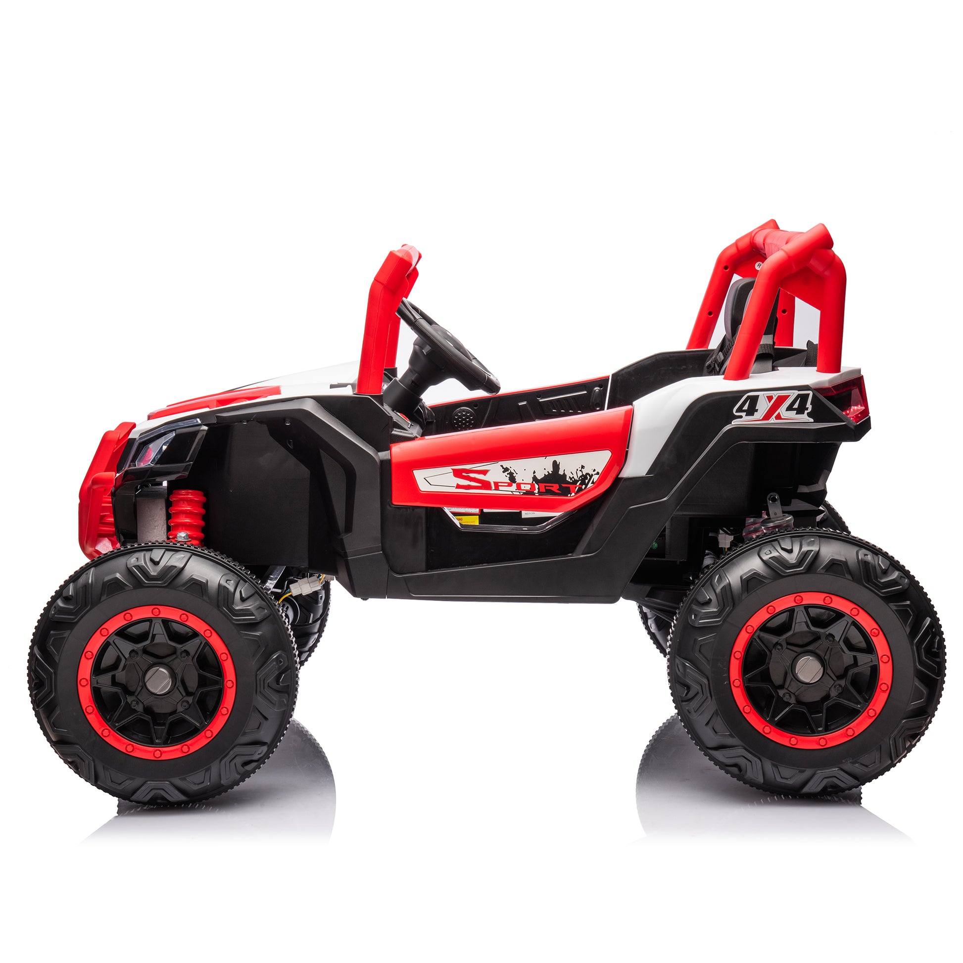 24V Ride On Xxl Utv Car For Kid,2Seater With Two Safety Belts, Side By Side 4X4 Ride On Off Road Truck With Parent Remote Control, Battery Powered Electric Car W High Low Speed, Two Safety Belts.