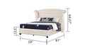 Sophia Crystal Tufted Full Bed Made With Wood In Cream Box Spring Not Required Full Cream Wood Bedroom Contemporary,Modern Upholstered Velvet Wood