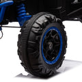 24V Ride On Xxl Utv Car For Kid,2Seater With Two Safety Belts, Side By Side 4X4 Ride On Off Road Truck With Parent Remote Control, Battery Powered Electric Car W High Low Speed, Two Safety Belts. Blue Polyethylene