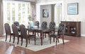 Formal 1Pc Dining Table W 2X Leaves Only Brown Finish Antique Design Rubberwood Large Family Dining Room Furniture Brown Brown Dining Room Antique,Traditional Rubberwood Rectangular Kitchen & Dining Tables Rubber Wood