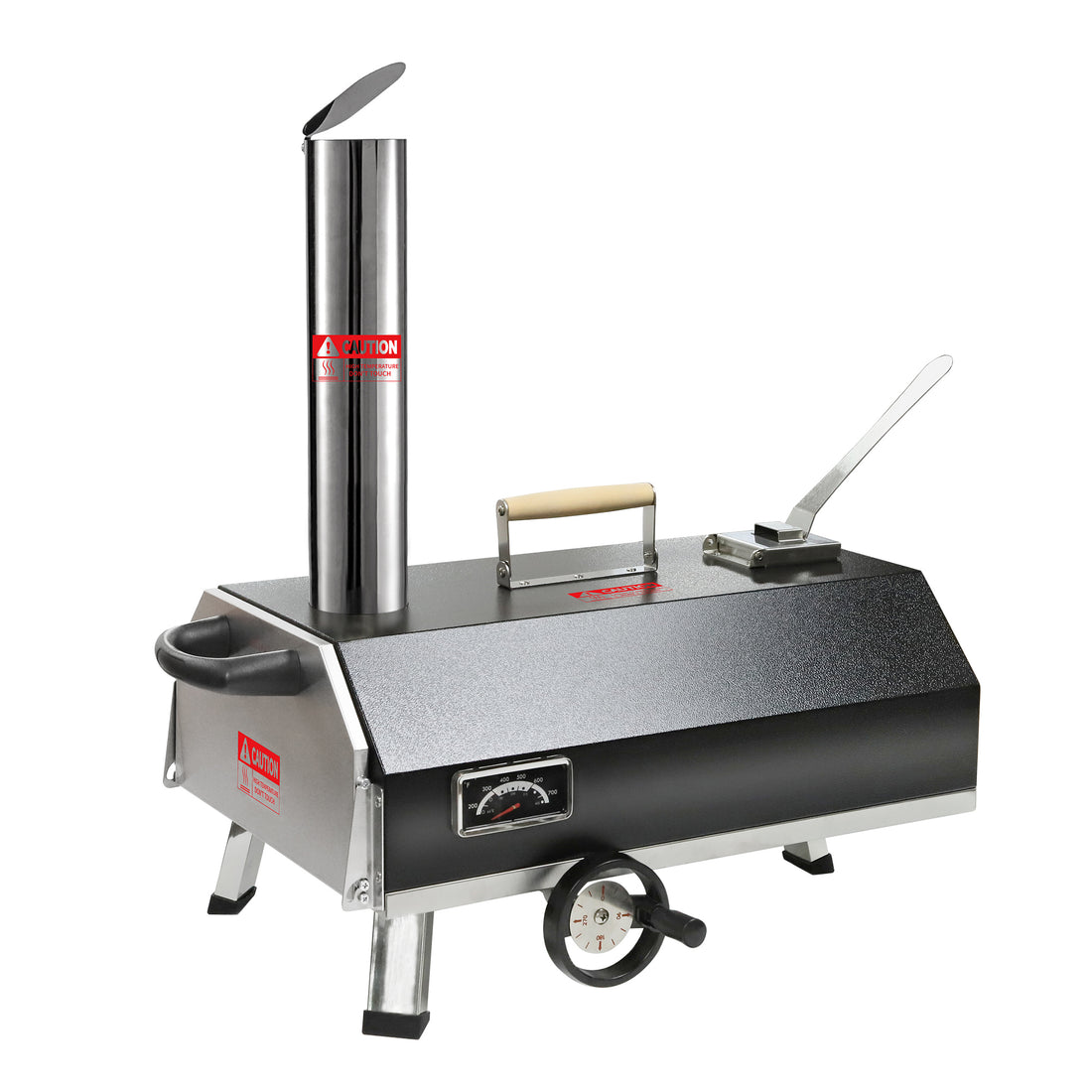 Semi Automatic Black 12 Outdoor Pizza Oven Portable Wood Fired Pizza Oven Outdoor Cooking Pizza Maker Portable Pizza Oven For Authentic Stone Baked Pizzas Black Garden & Outdoor American Design Stainless Steel Stainless Steel