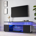 Tv Stand For 65 Inch Tv Led Gaming Entertainment Center Media Storage Console Table With Large Side Cabinet For Living Room Black Black Dining Room 65 Inches 60 69 Inches American Design,American Traditional,Antique,Boho,Classic 65 Inches Mdf Engineered