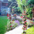 Metal Garden Arch W55'' X H94.5'' Garden Arbor Trellis Climbing Plants Support Rose Arch Outdoor Arch Cream White Cream White Iron