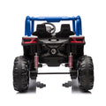 24V Ride On Xxl Utv Car For Kid,2Seater With Two Safety Belts, Side By Side 4X4 Ride On Off Road Truck With Parent Remote Control, Battery Powered Electric Car W High Low Speed, Two Safety Belts. Blue Polyethylene