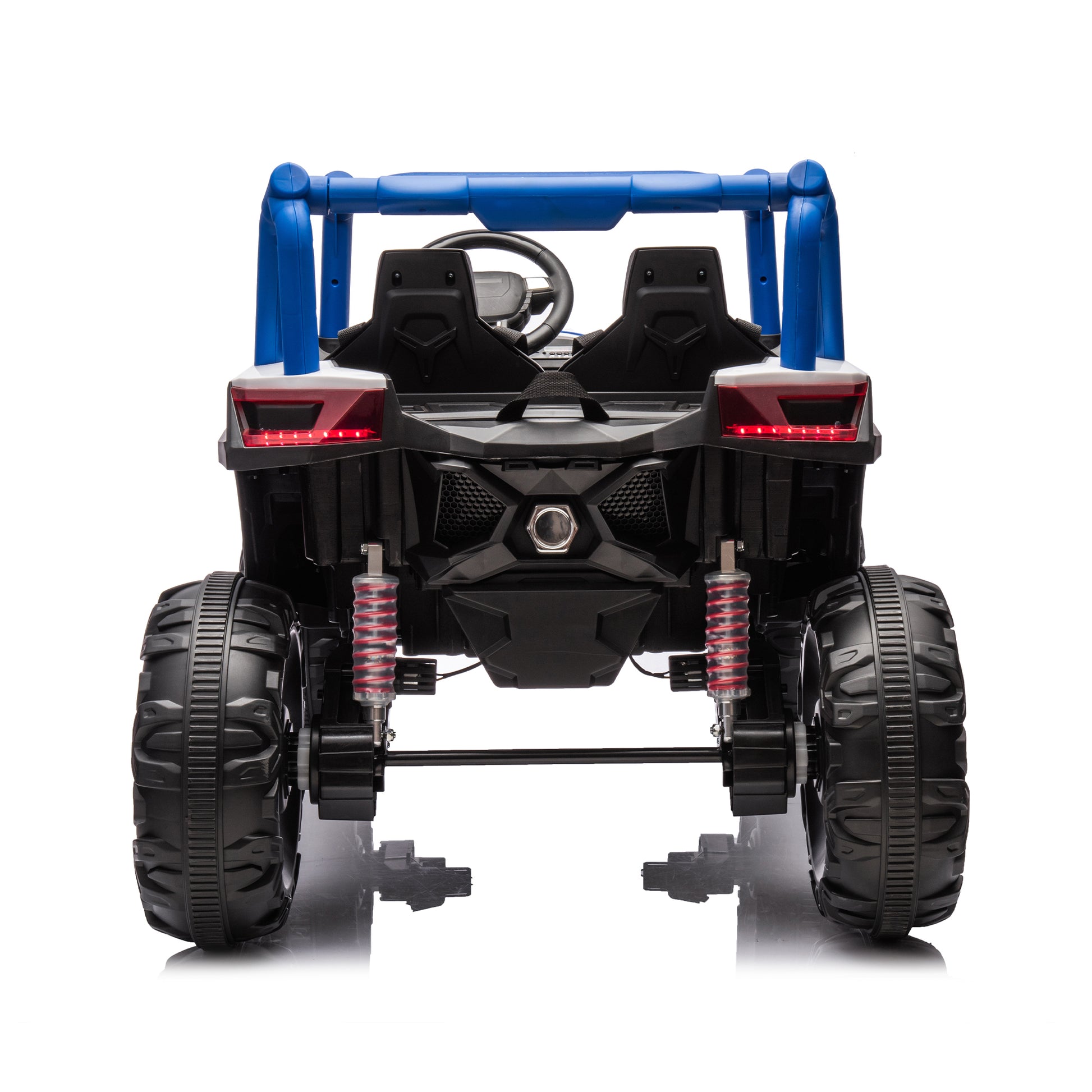 24V Ride On Xxl Utv Car For Kid,2Seater With Two Safety Belts, Side By Side 4X4 Ride On Off Road Truck With Parent Remote Control, Battery Powered Electric Car W High Low Speed, Two Safety Belts. Blue Polyethylene