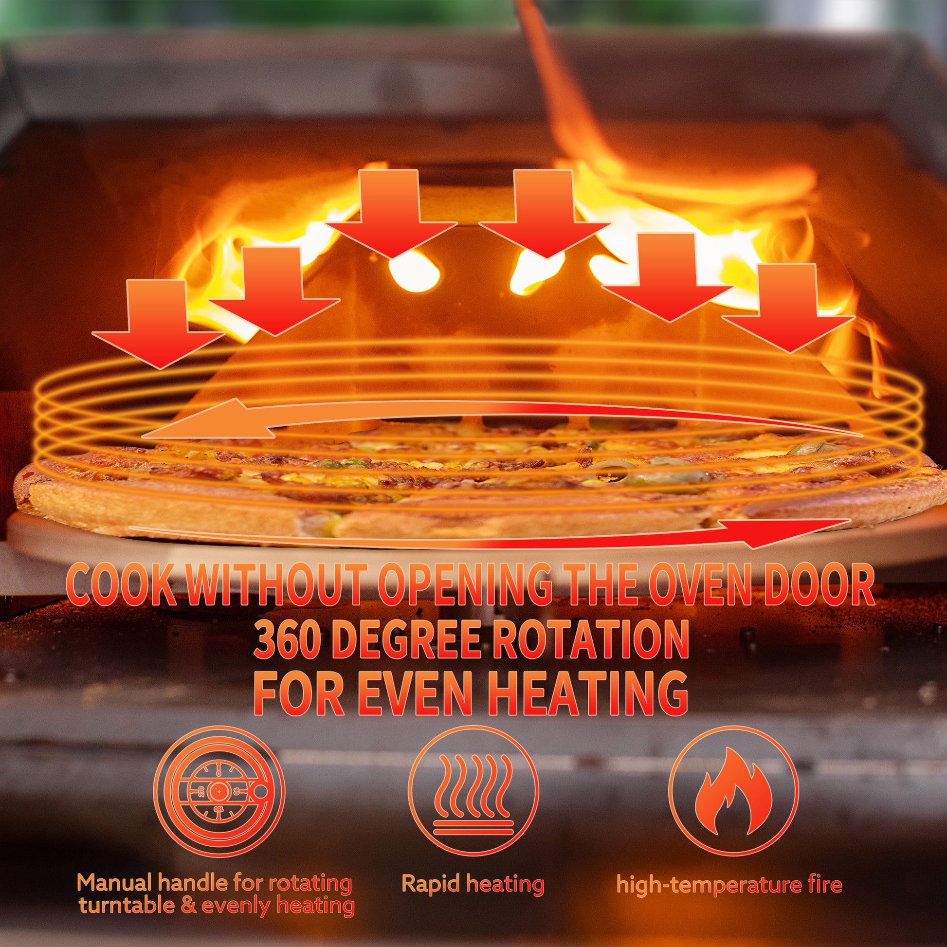Semi Automatic Black 12 Outdoor Pizza Oven Portable Wood Fired Pizza Oven Outdoor Cooking Pizza Maker Portable Pizza Oven For Authentic Stone Baked Pizzas Black Garden & Outdoor American Design Stainless Steel Stainless Steel
