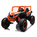 24V Ride On Xxl Utv Car For Kid,2Seater With Two Safety Belts, Side By Side 4X4 Ride On Off Road Truck With Parent Remote Control, Battery Powered Electric Car W High Low Speed, Two Safety Belts. Orange Polyethylene