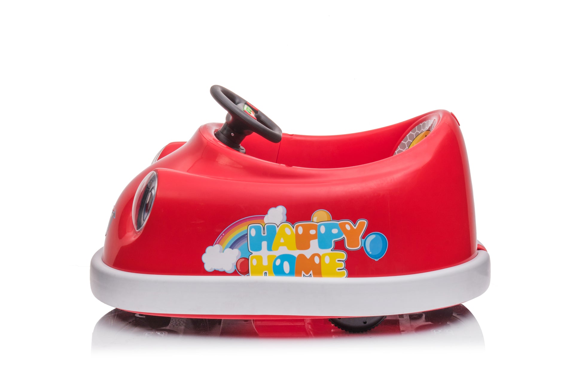 Bumper Car For Kids, 12V Dual Drive 1 6 Years Old Children'S Electric Car With Pushrod Dinner Plate Usb Bt Music Rocking Horse Mode Anti Collision Bumper Ride On Car Red 50 99 Lbs Iron Plastic