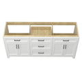 Solid Wood 72 Inch Bathroom Vanity Without Top Sink, Modern Bathroom Vanity Base Only, Birch Solid Wood And Plywood Cabinet, Bathroom Storage Cabinet With Double Door Cabinet And 3 Drawers, White 3 White 4 5 48 In & Above 36 To 59 In Soft Close Doors