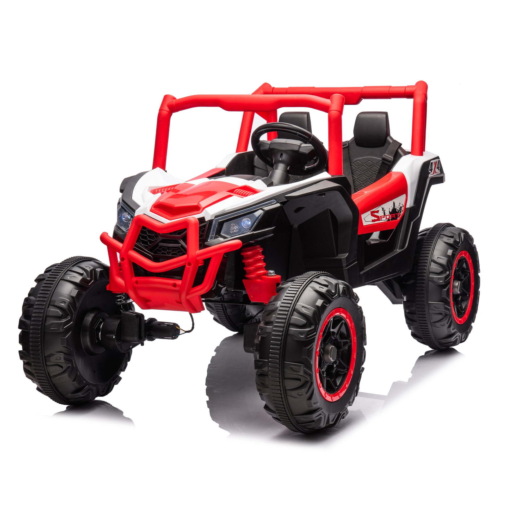 24V Ride On Xxl Utv Car For Kid,2Seater With Two Safety Belts, Side By Side 4X4 Ride On Off Road Truck With Parent Remote Control, Battery Powered Electric Car W High Low Speed, Two Safety Belts.