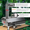 Semi Automatic Black 12 Outdoor Pizza Oven Portable Wood Fired Pizza Oven Outdoor Cooking Pizza Maker Portable Pizza Oven For Authentic Stone Baked Pizzas Black Garden & Outdoor American Design Stainless Steel Stainless Steel