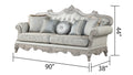 Tuscan Traditional Style Sofa Made With Wood In Silver Silver Grey Velvet Wood Primary Living Space Medium Firm Tufted Back Traditional Solid Wood Mdf Wood 3 Seat