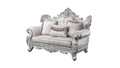 Melrose Traditional Loveseat Champagne With Silver Brush Silver Gray Chenille Wood Primary Living Space Traditional Wood