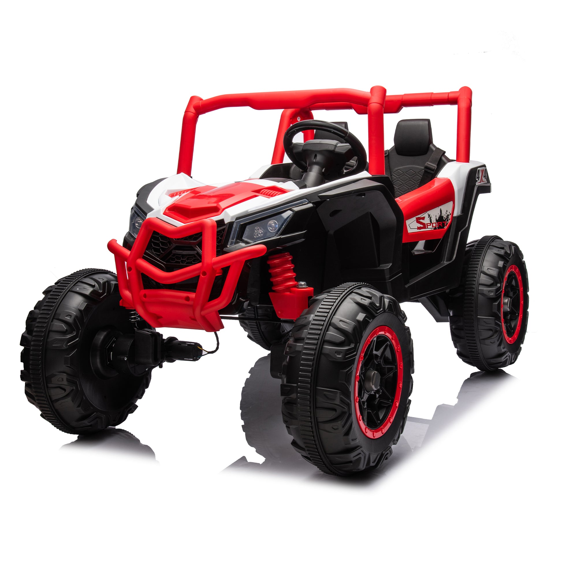 24V Ride On Xxl Utv Car For Kid,2Seater With Two Safety Belts, Side By Side 4X4 Ride On Off Road Truck With Parent Remote Control, Battery Powered Electric Car W High Low Speed, Two Safety Belts.