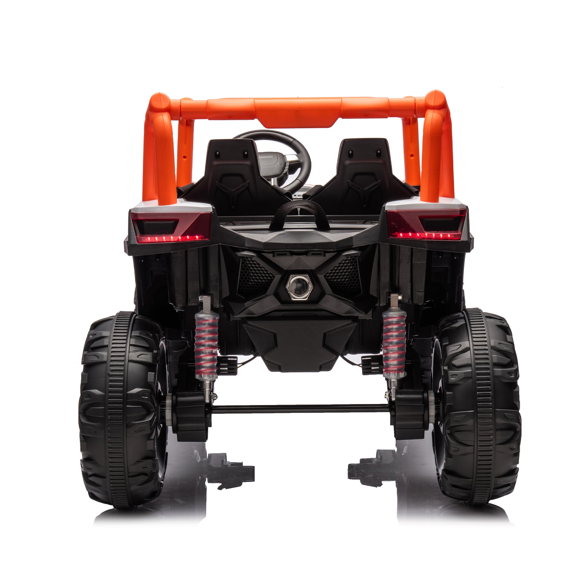 24V Ride On Xxl Utv Car For Kid,2Seater With Two Safety Belts, Side By Side 4X4 Ride On Off Road Truck With Parent Remote Control, Battery Powered Electric Car W High Low Speed, Two Safety Belts. Orange Polyethylene