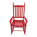 Wooden Porch Rocker Chair Rose Red Rose Red Solid Wood