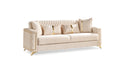 Luna 2Pc Modern Living Room Set In Ivory Ivory Velvet Wood Primary Living Space Contemporary,Modern Upholstered Wood 5 Seat