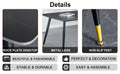 Table And Chair Set. Black Sintered Stone Tabletop With Black Metal Legs. Orange Deep Gray Dual Tone Pu Leather Backrest And Black Metal Leg Chair. 1 Table And 4 Chairs F 001 C 007 Black Sintered Stone