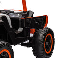 24V Ride On Xxl Utv Car For Kid,2Seater With Two Safety Belts, Side By Side 4X4 Ride On Off Road Truck With Parent Remote Control, Battery Powered Electric Car W High Low Speed, Two Safety Belts. Orange Polyethylene