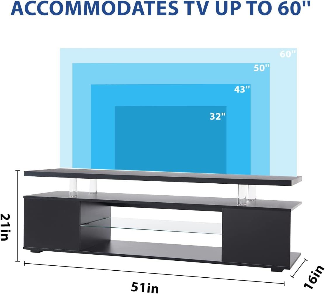 Tv Stand For 65 Inch Tv Led Gaming Entertainment Center Media Storage Console Table With Large Side Cabinet For Living Room Black Black Dining Room 65 Inches 60 69 Inches American Design,American Traditional,Antique,Boho,Classic 65 Inches Mdf Engineered