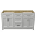 60 Inch Solid Wood Bathroom Vanity Without Top Sink, Modern Bathroom Vanity Base Only, Birch Solid Wood And Plywood Cabinet, Bathroom Storage Cabinet With Double Door Cabinet And 3 Drawers, Light Gray 3 Light Gray 2 5 48 In & Above 36 To 59 In Soft Close