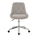 Modern Teddy Fleece Fabric With Chrome Legs Living Room Furniture Dining Chair, Soft And Comfortable, Lift Adjustment, Free Movement Convenient, Space Saving. Set Of 1 Metal Grey Teddy