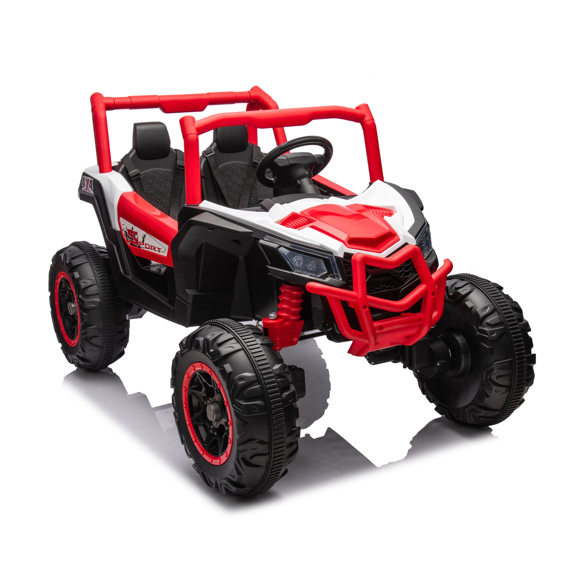 24V Ride On Xxl Utv Car For Kid,2Seater With Two Safety Belts, Side By Side 4X4 Ride On Off Road Truck With Parent Remote Control, Battery Powered Electric Car W High Low Speed, Two Safety Belts.