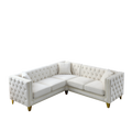 82.2 Inch Velvet Corner Sofa, L Shaped Sectional Couch, 5 Seater Corner Sofas With 3 Cushions For Living Room, Bedroom, Apartment, Office Beige Foam Velvet