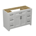 Solid Wood 48 Inch Bathroom Vanity Without Top Sink, Modern Bathroom Vanity Base Only, Birch Solid Wood And Plywood Cabinet, Bathroom Storage Cabinet With Double Door Cabinet And 6 Drawers,Light Gray 4 Light Gray 4 5 48 In & Above 32 To 35 In Soft Close