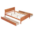 Full Size Wood Platform Bed With 4 Drawers And Streamlined Headboard & Footboard, Oak Oak Solid Wood Mdf