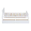 Twin Size Wood Platform Bed With 4 Drawers And Streamlined Headboard & Footboard, White White Solid Wood Mdf