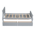 Twin Size Wood Platform Bed With 4 Drawers And Streamlined Headboard & Footboard, Gray Gray Solid Wood Mdf