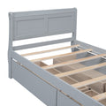 Twin Size Wood Platform Bed With 4 Drawers And Streamlined Headboard & Footboard, Gray Gray Solid Wood Mdf